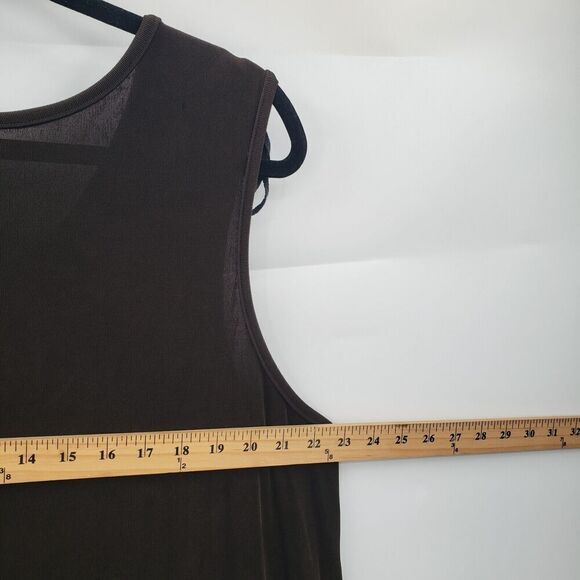 Maggie Barnes 2 Piece Cardigan Tank Top Set Womens 1x 2x Brown Slinku Knit - Picture 7 of 12